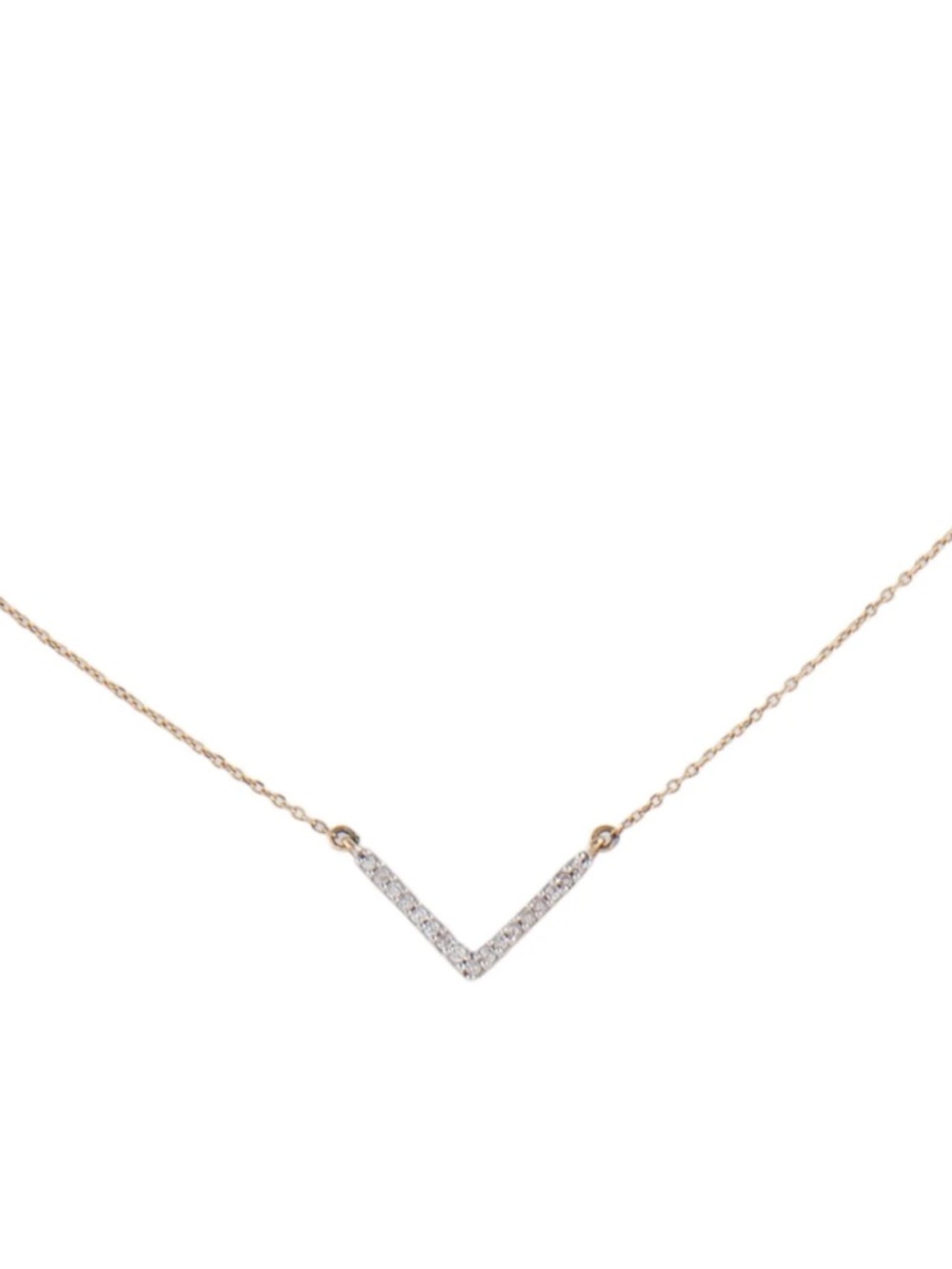 LIKE NEW. Adina Reyter Diamond Pave V Necklace. 14K Yellow Gold.